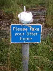 Sign Take litter home